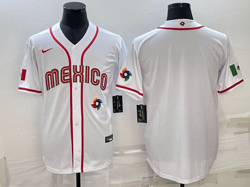 Men 2023 World Cub Mexico Blank White Nike MLB Jersey6->more jerseys->MLB Jersey